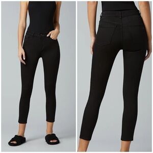 DL1961 Florence Instasculpt Cropped Black Skinny Jeans Mid Rise Crop in Hail 26
